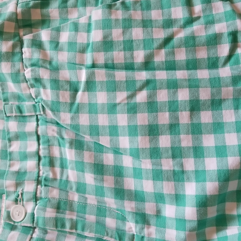 Merona Retro Style Green Gingham Shorts Size 16 - Picture 7 of 7